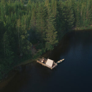 flottfärd - strandhugg - drönarbild